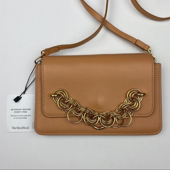 Chloe Tan Leather Mini Drew Bijou Crossbody Gold Chain Shoulder Bag - Picture 5 of 16